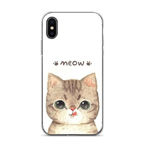 Capa 7 plus Cute cat Diy Printing Drawing phone case For iphone 6 6s 7 7plus 8 8plus X xs xr XS Max cses-101